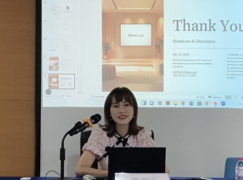ขอแสดงความยินดีกับ Miss Ying Li
นักศึกษาหลักสูตรปรัชญาดุษฎีบัณฑิต
สาขาวิชาการบริหารการพัฒนา
ที่ผ่านการสอบป้องกันวิทยานิพนธ์
อยู่ในระดับดีเยี่ยม ในหัวข้อเรื่อง
